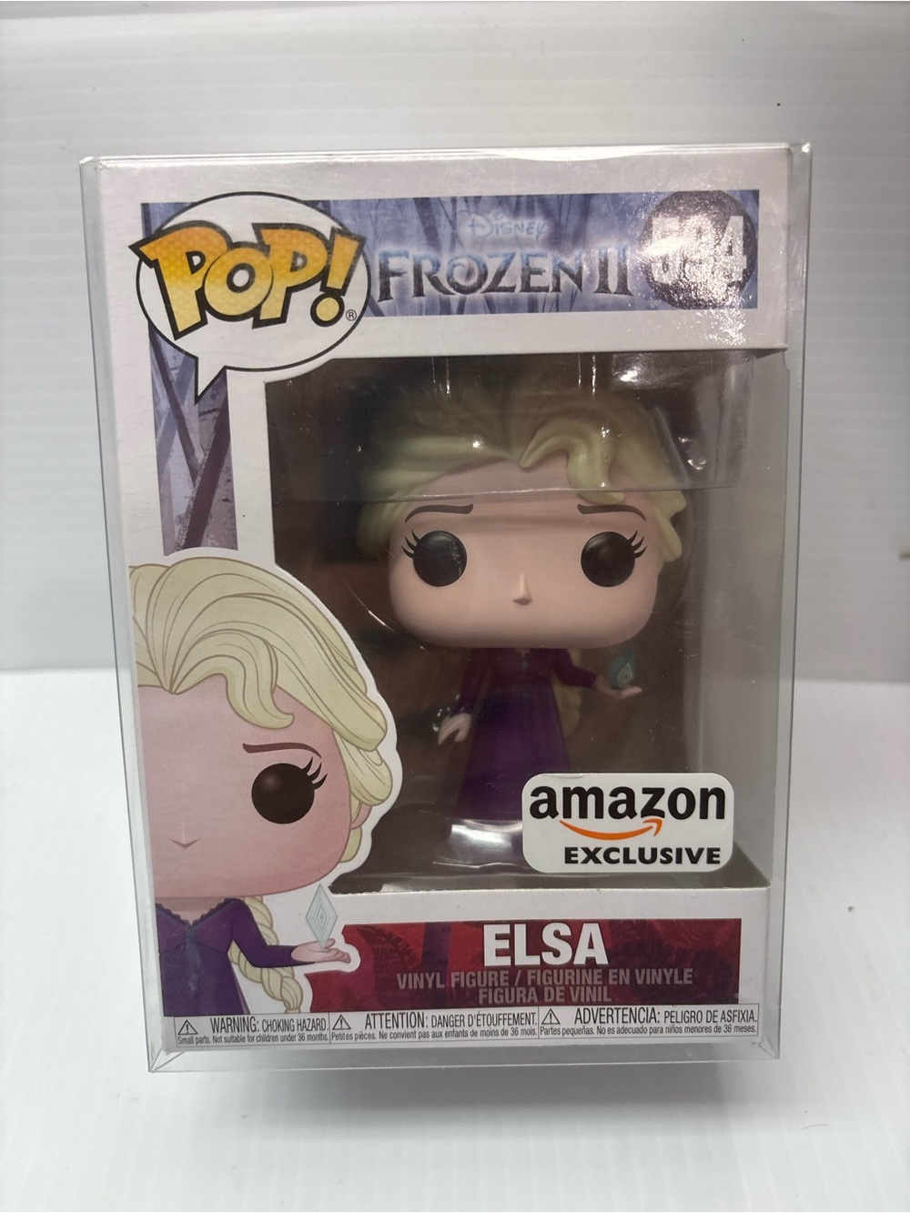 Funko Pop Frozen II Elsa #594 Amazon Exclusive Vinyl Figure NEW Disney + Case
